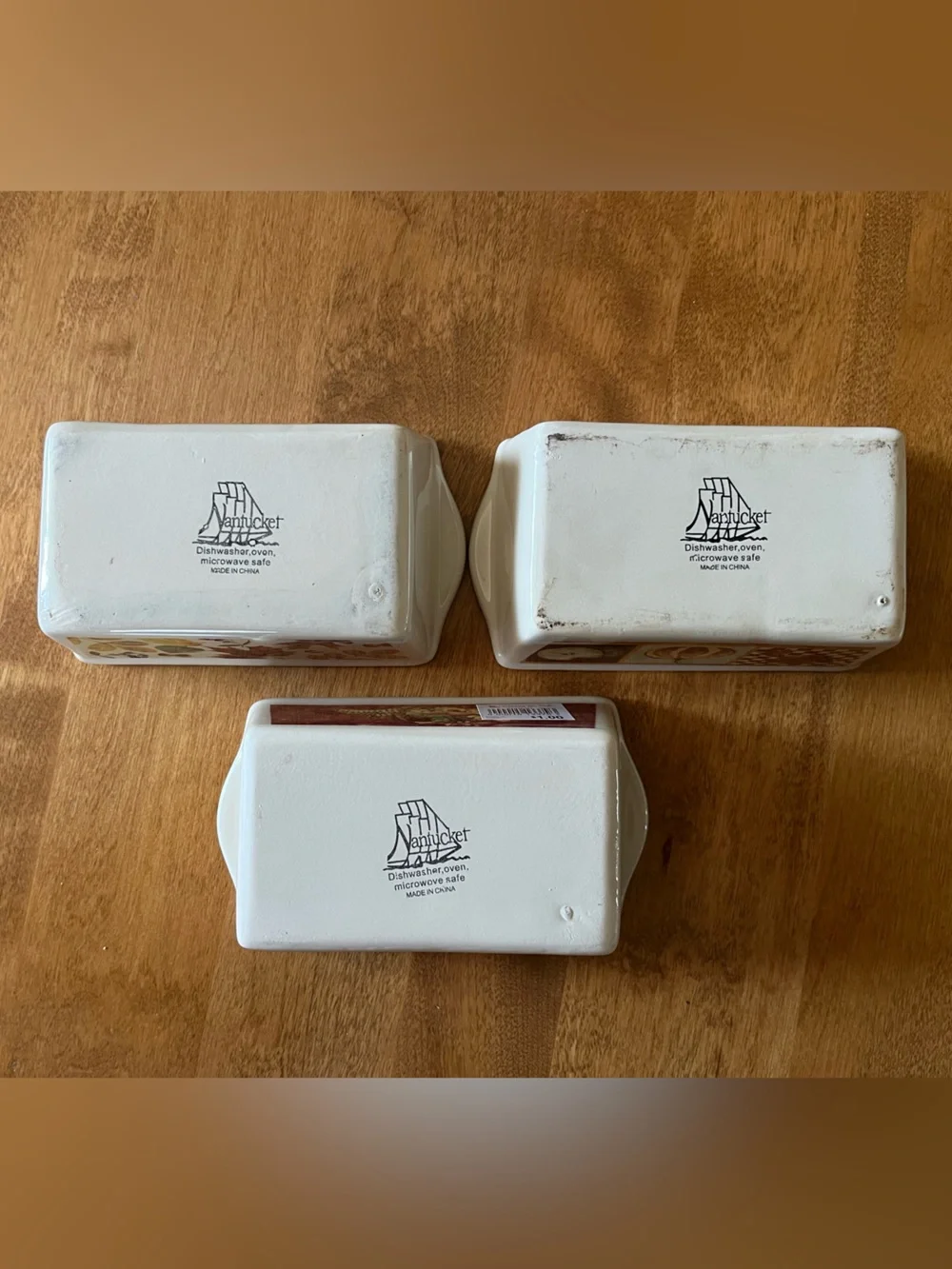 Autumn Harvest Stoneware Mini Loaf Pans By Nantucket, Set Of 3.